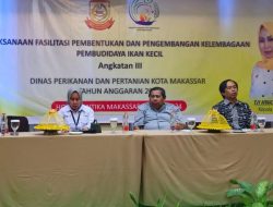 Tingkatkan Pengetahuan Pembudidaya Ikan Kecil, DP2 Kota Makassar Gelar Pelatihan Pembentukan Dan Pengembangan Kelembagaan